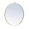 Metal frame Round Mirror with decorative hook 32 inch Brass finish